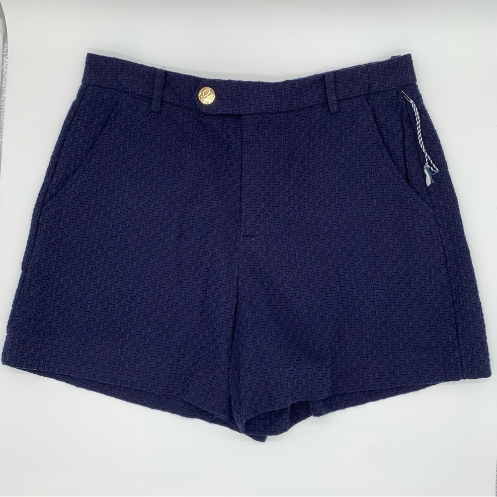 Draper James Navy Blue Basketweave Shorts sz 12